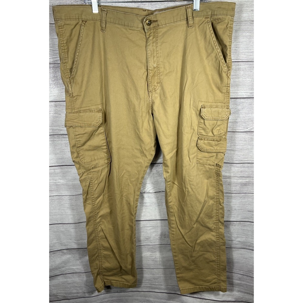 Wranglers Mens Size 42W 28L Regular Taper Stretch Cargo Pants Tan